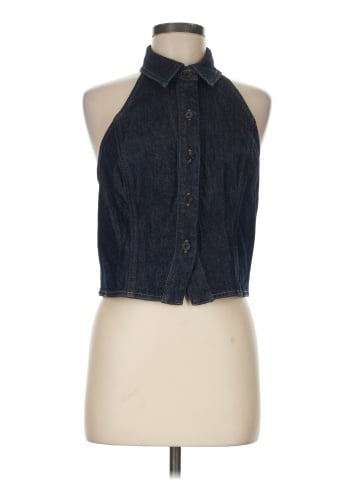 Express Sleeveless Button-Down Shirt (view 1)