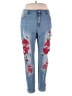 Unbranded Floral Blue Jeans Size 3X (4XL) - photo 1