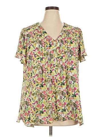 Rose + Olive Short Sleeve Blouse (view 1)