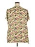 Rose + Olive 100% Polyester Floral Yellow Short Sleeve Blouse Size 2X - photo 2