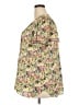 Rose + Olive 100% Polyester Floral Yellow Short Sleeve Blouse Size 2X - photo 5