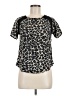 Timing 100% Polyester Animal Print Black Short Sleeve Blouse Size M - photo 1