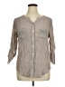 I.N. Studio Gray 3/4 Sleeve Button-Down Shirt Size 1X - photo 1