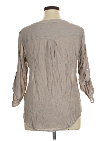 I.N. Studio 3/4 Sleeve Button-Down Shirt (view 2)
