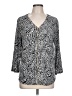 Ellen Tracy Animal Print Silver 3/4 Sleeve Blouse Size L - photo 1