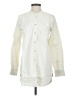Sandrine Rose Solid Ivory Long Sleeve Button-Down Shirt Size S - photo 1