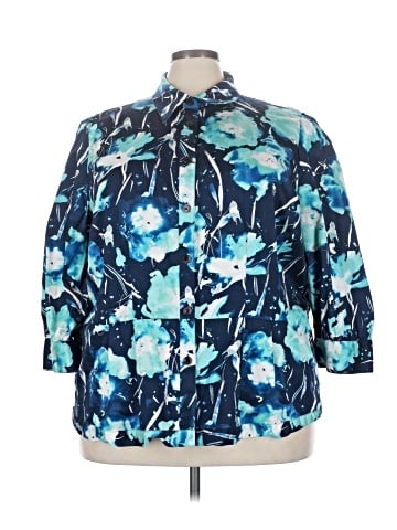 Jones New York Signature 3/4 Sleeve Button-Down Shirt (view 1)