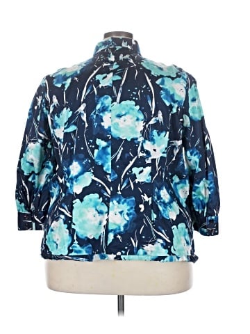Jones New York Signature 3/4 Sleeve Button-Down Shirt (view 2)