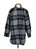 H&M 100% Polyester Plaid Gray Coat Size S - photo 1