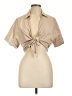 Mable Tan Short Sleeve Blouse Size L - photo 1