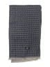 Sky 100% Cashmere Checkered-gingham Houndstooth Jacquard Blue Gray Cashmere Scarf One size - photo 2