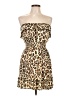 Iris Basic Animal Print Brown Tan Cocktail Dress Size L - photo 1