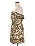 Iris Basic Animal Print Brown Tan Cocktail Dress Size L - photo 5