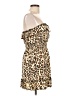 Iris Basic Animal Print Brown Tan Cocktail Dress Size L - photo 4