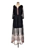 DR2 100% Polyester Print Black Casual Dress Size L - photo 1