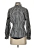 Zara Basic Houndstooth Black Long Sleeve Blouse Size S - photo 1