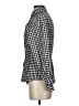 Zara Basic Houndstooth Black Long Sleeve Blouse Size S - photo 5