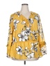 Calvin Klein 100% Polyester Yellow 3/4 Sleeve Blouse Size 2X - photo 1