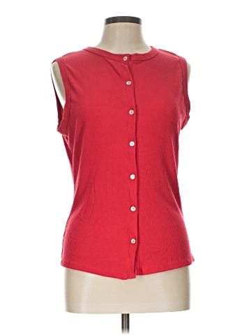 Green Envelope Sleeveless Button-Down Shirt (view 1)