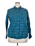 Natural Reflections 100% Cotton Plaid Blue Long Sleeve Button-Down Shirt Size XXL - photo 1