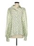 Glam 100% Polyester Polka Dots Green Long Sleeve Blouse Size M - photo 1