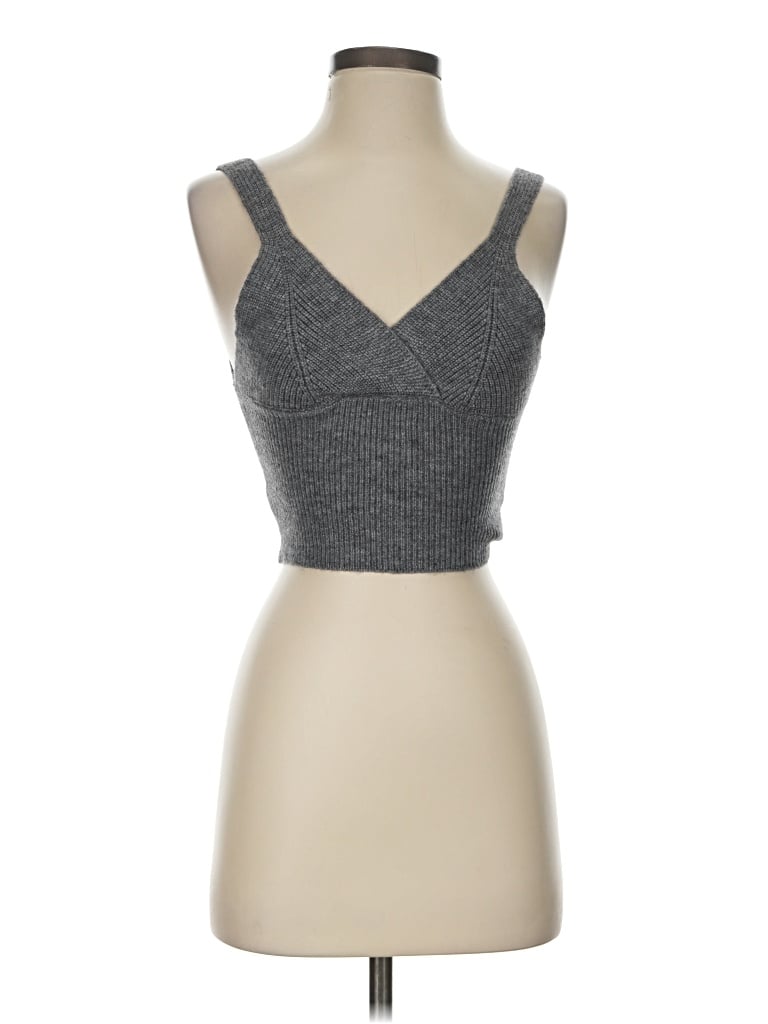 Pre-owned Commense Tank Top Gray Strapless Neckline Tops