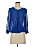 Bebe 100% Polyester Blue 3/4 Sleeve Blouse Size S - photo 1