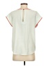 Zoa 100% Polyester Ivory Teal Short Sleeve Top Size XS - photo 2