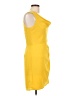 oasis 100% Polyester Solid Yellow Casual Dress Size 10 - photo 4