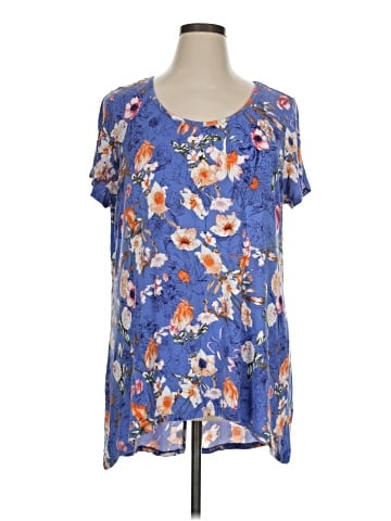 fleur bleue Short Sleeve Blouse (view 1)