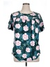 Fantaslook Floral Teal Short Sleeve Blouse Size XL - photo 1
