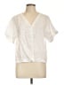 Garnet Hill White Short Sleeve Blouse Size L - photo 1
