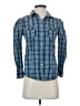 Juicy Couture Plaid Blue Long Sleeve Button-Down Shirt Size 0 - photo 1