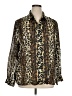 DressBarn 100% Polyester Animal Print Gold Long Sleeve Blouse Size 1X - photo 1