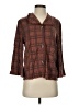 XCVI Brown 3/4 Sleeve Button-Down Shirt Size XS - photo 1