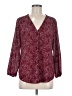 Monday Fun 100% Polyester Burgundy Long Sleeve Blouse Size M - photo 1