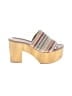 Steve Madden Color Block Stripes Teal Tan Wedges Size 8 - photo 1