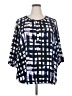 Not Your Daughter's Jeans 100% Polyester Black Blue 3/4 Sleeve Blouse Size 2X - photo 1