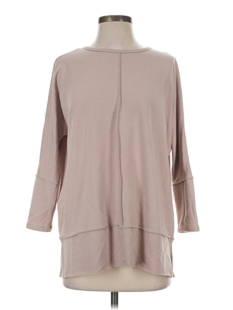 Pre-owned Spanx 3/4 Sleeve T-shirt In Tan