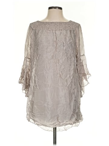 MADE IN ITALY 3/4 Sleeve Silk Top (view 1)