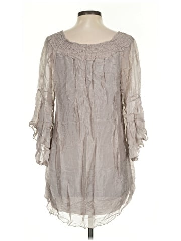 MADE IN ITALY 3/4 Sleeve Silk Top (view 2)