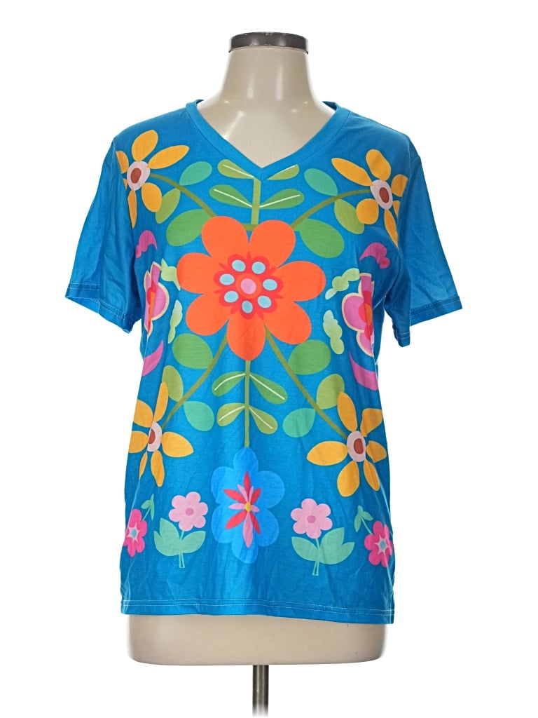Pre-owned Unbranded Short Sleeve T-shirt In Blue