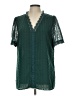 Unbranded 100% Polyester Green Short Sleeve Blouse Size L - photo 1