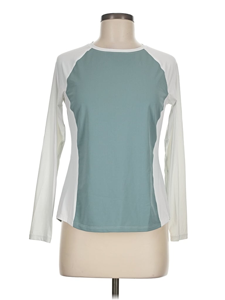 Pre-owned Assorted Brands 3/4 Sleeve T-shirt In Teal