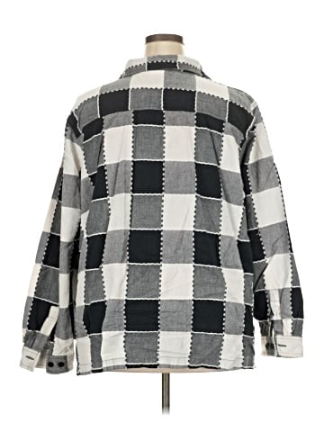 Fashion Bug 3/4 Sleeve Button-Down Shirt (view 2)