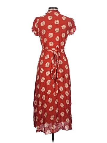 Madewell Ruffle-Edge Wrap Midi Dress in Daisy Daydream (view 2)