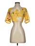 H&M 100% Polyester Yellow Short Sleeve Blouse Size XS - photo 1