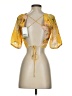 H&M 100% Polyester Yellow Short Sleeve Blouse Size XS - photo 2