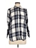 Point Zero 100% Viscose Plaid Gray 3/4 Sleeve Button-Down Shirt Size M - photo 1