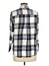 Point Zero 100% Viscose Plaid Gray 3/4 Sleeve Button-Down Shirt Size M - photo 2